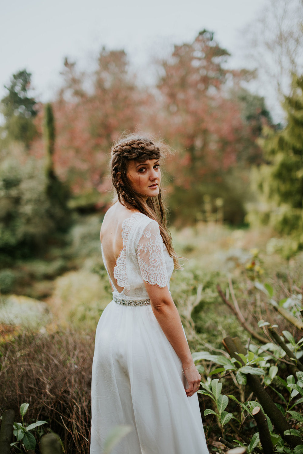 luna bride beach wedding dress Casual A-line Bohemian Wedding Dress with Side Cut Outs